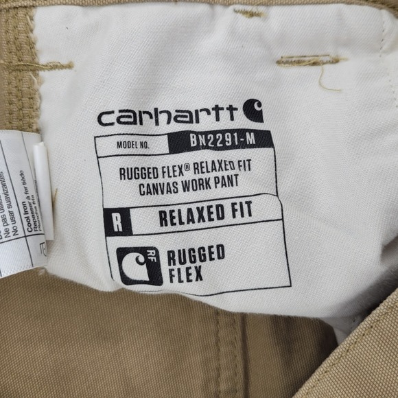 Carhartt 38x36 Pants Rugged Flex Relaxed Fit Canvas Work Khaki BN2291M - Picture 4 of 7